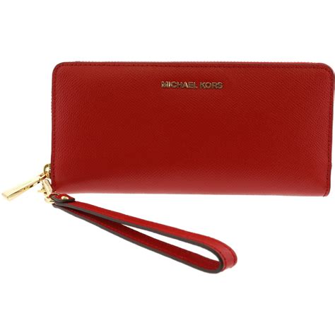 jet set travel leather continental wristlet michael kors|Michael Kors leather wristlet.